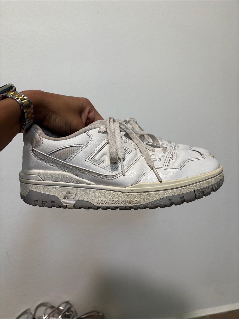 New Balance Off-White Leather Low-Top Sneakers